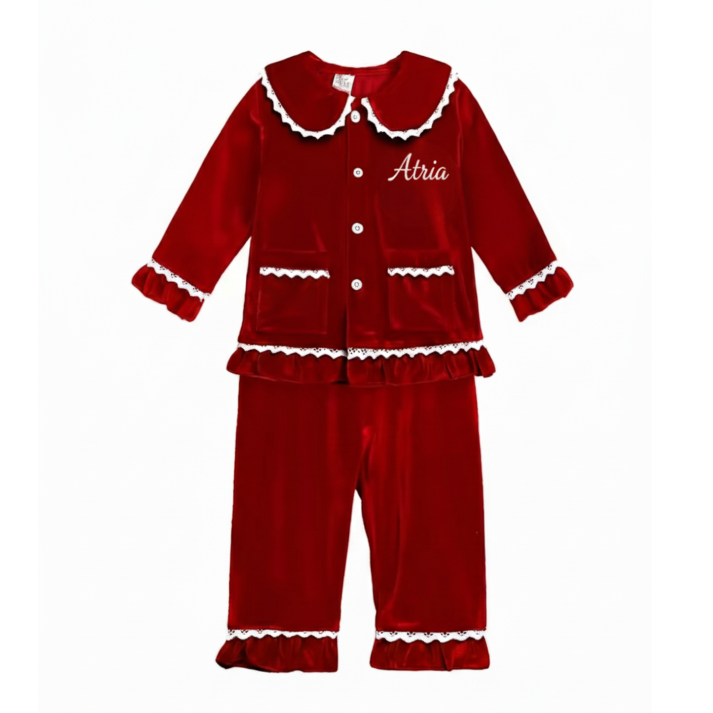 Kids Velvet Custom Christmas Pyjamas