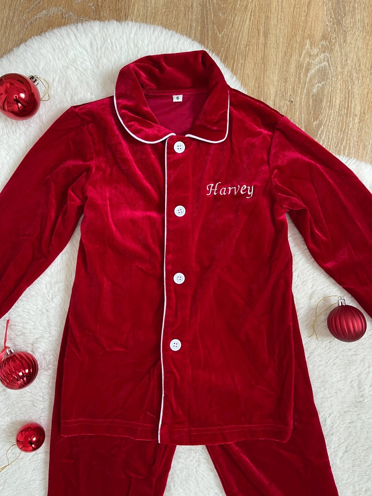 Kids Velvet Custom Christmas Pyjamas