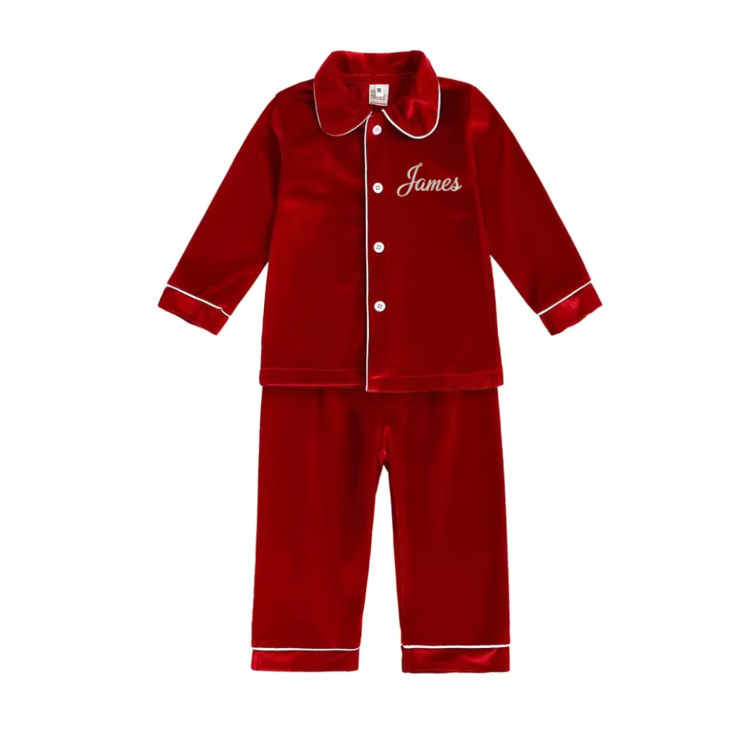 Kids Velvet Custom Christmas Pyjamas