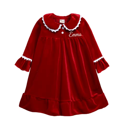 Kids Velvet Custom Christmas Pyjamas