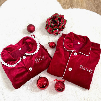 Kids Velvet Custom Christmas Pyjamas